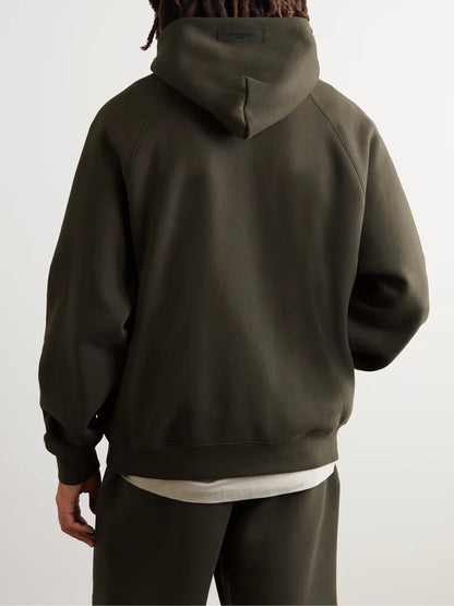 APPLIQUÉD FLEECE-BACK COTTON-BLEND JERSEY HOODIE